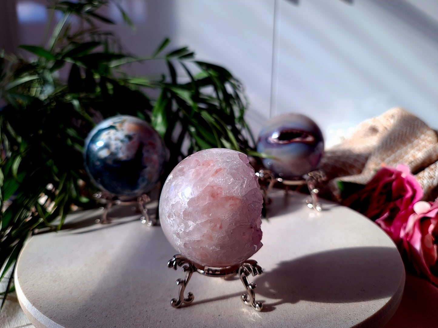 Pale Pink Amethyst x Haematite