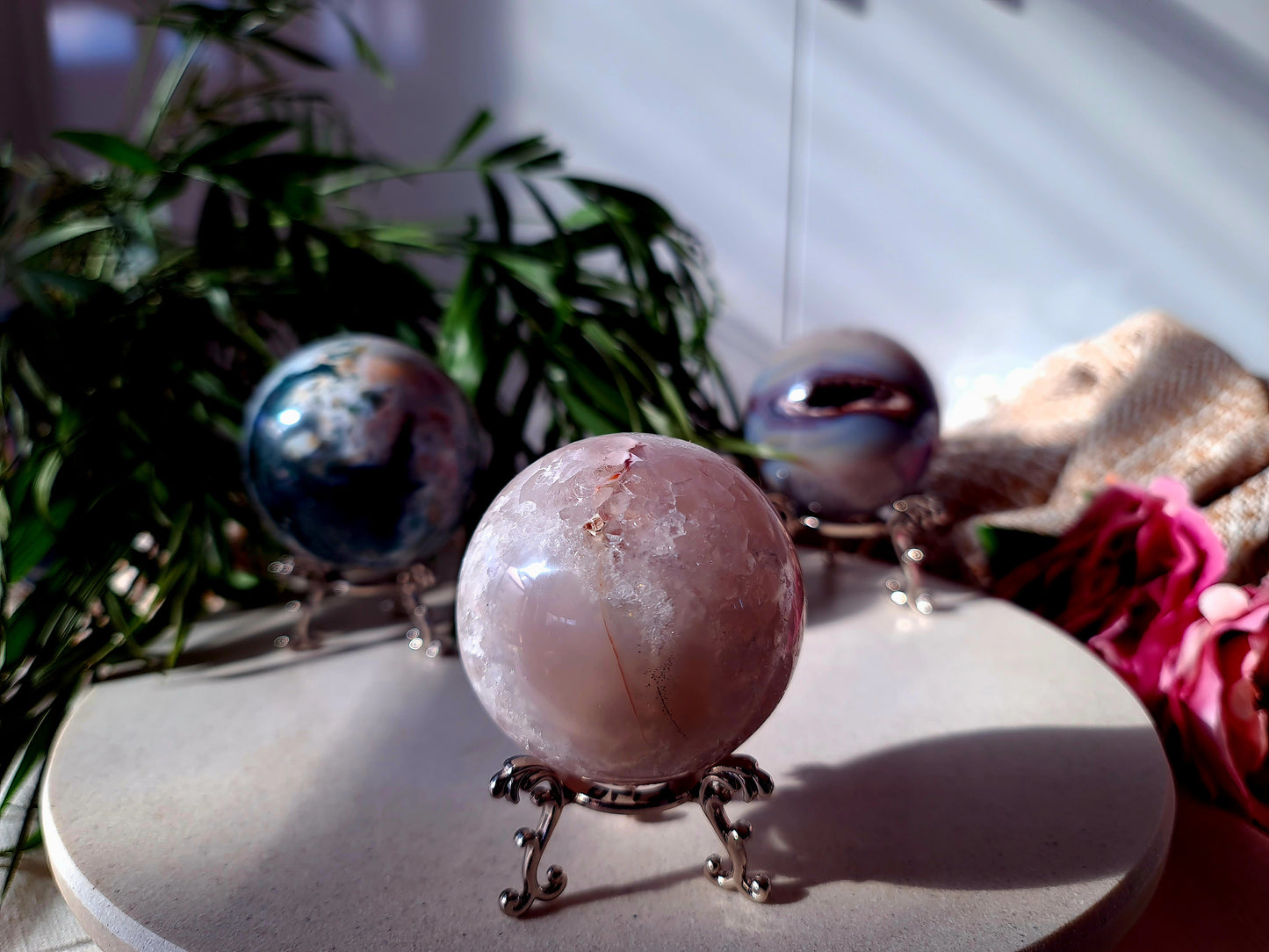 Pale Pink Amethyst x Haematite
