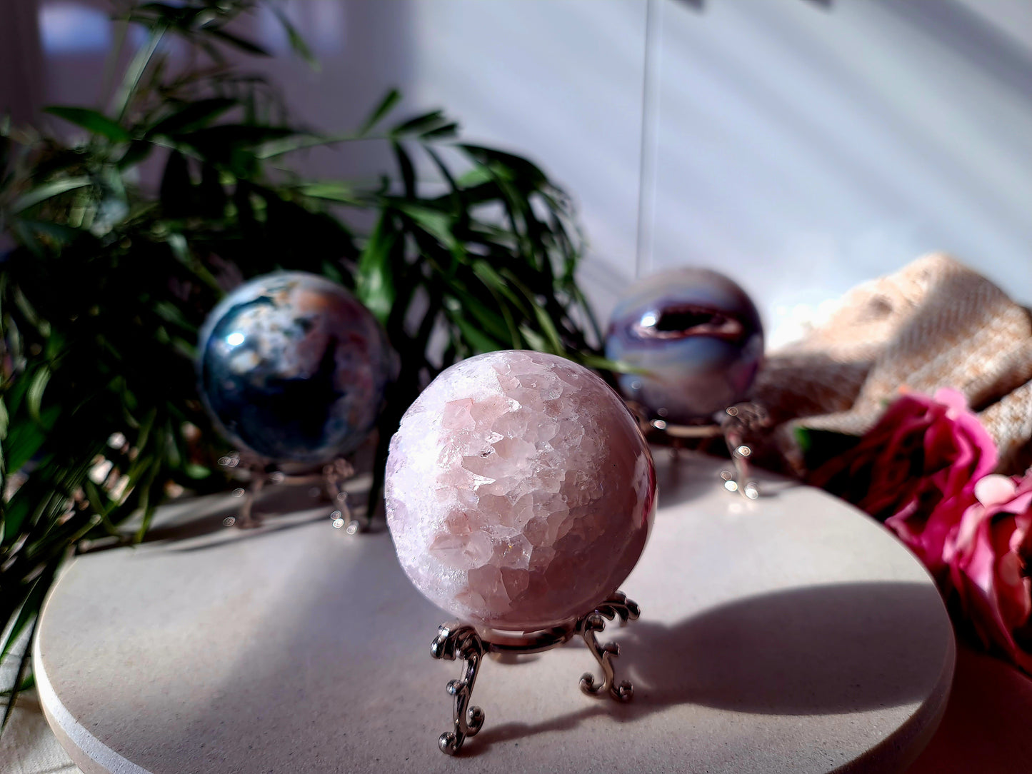 Pale Pink Amethyst x Haematite