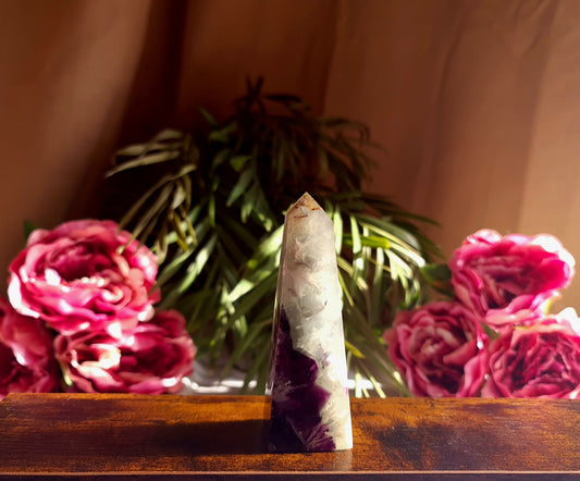Green Purple Fluorite Obelisk A