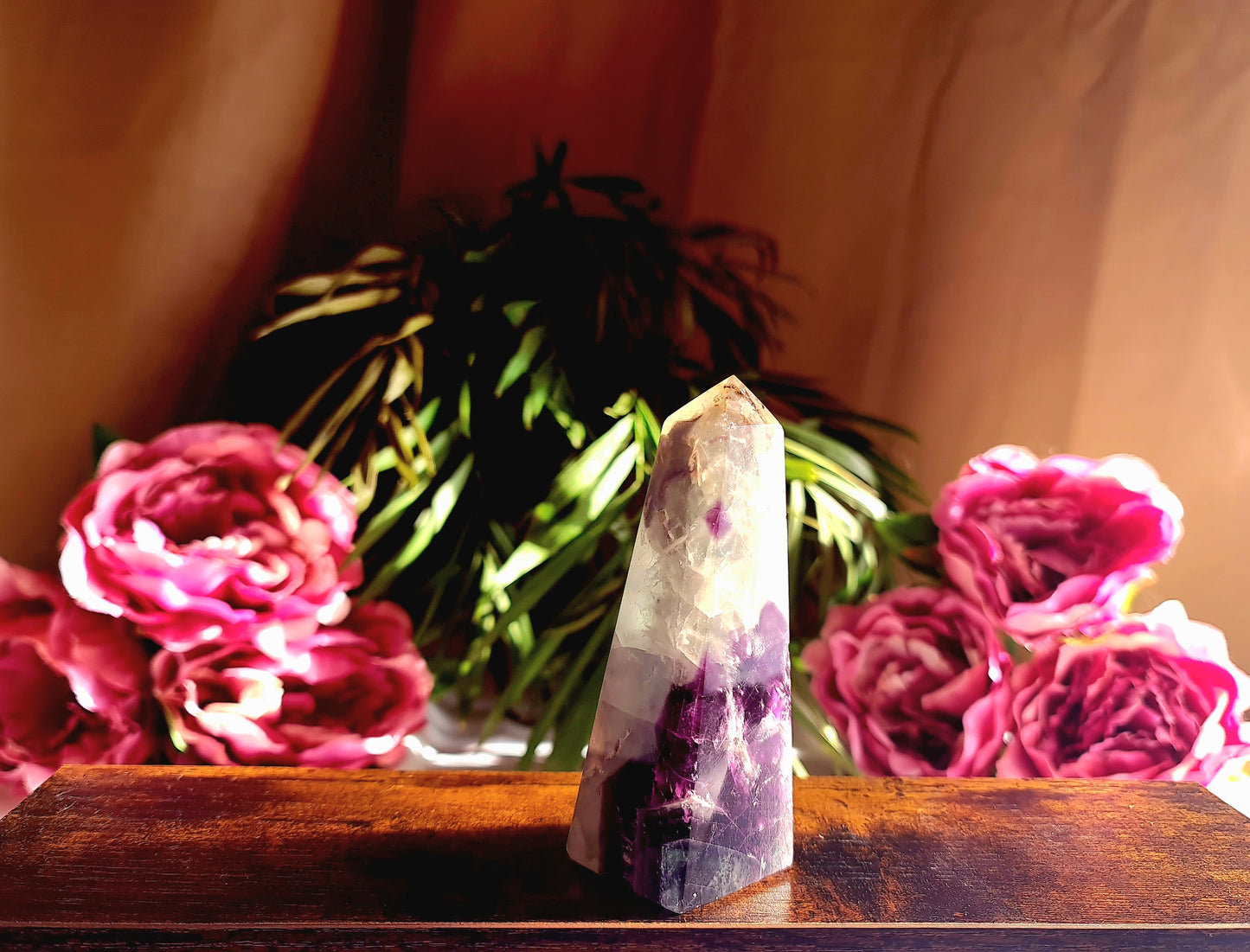 Green Purple Fluorite Obelisk A