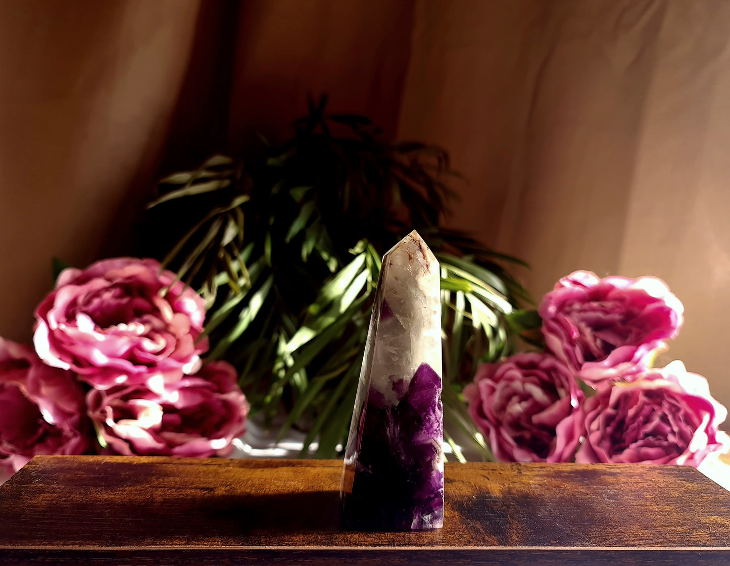 Green Purple Fluorite Obelisk A