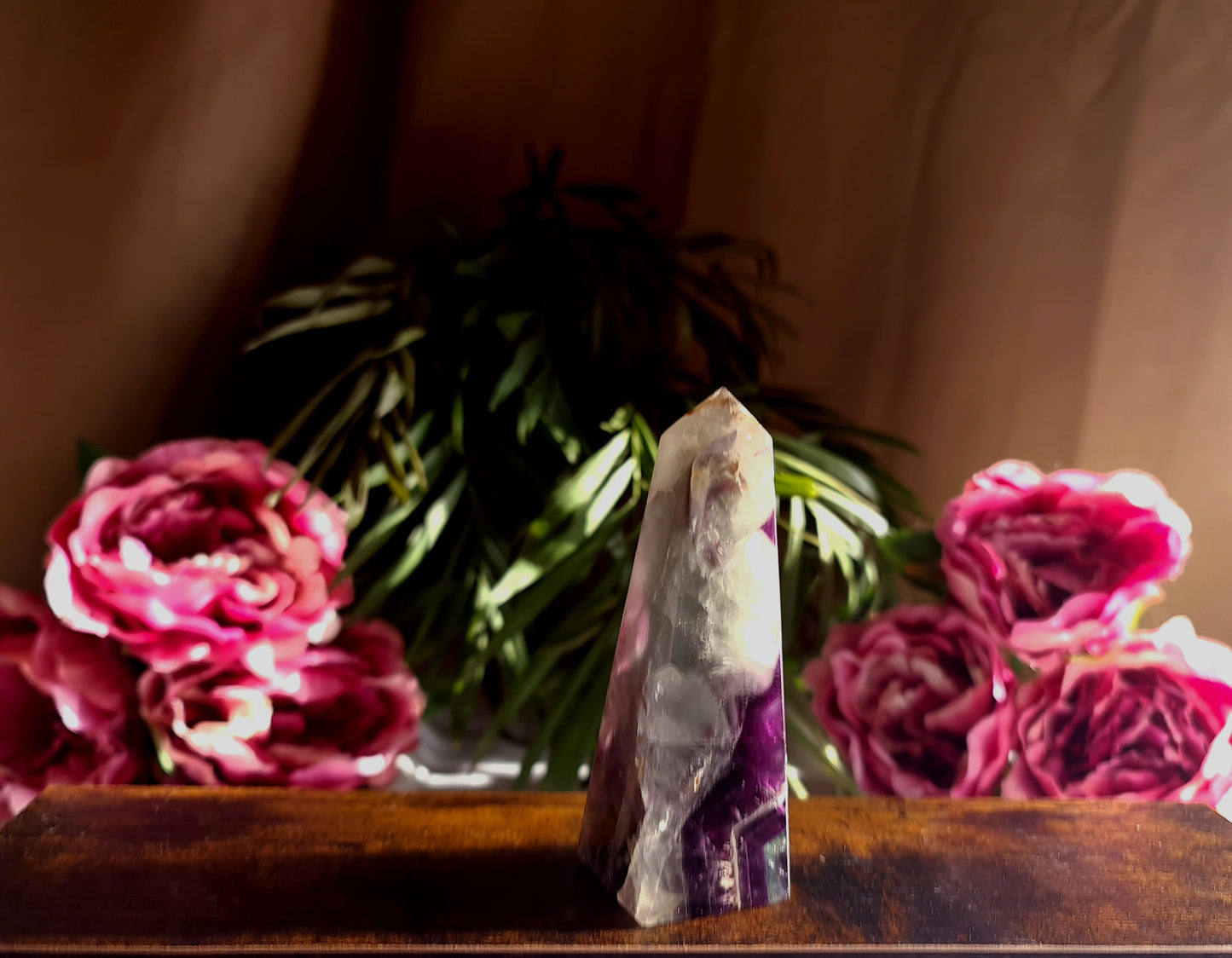 Green Purple Fluorite Obelisk A