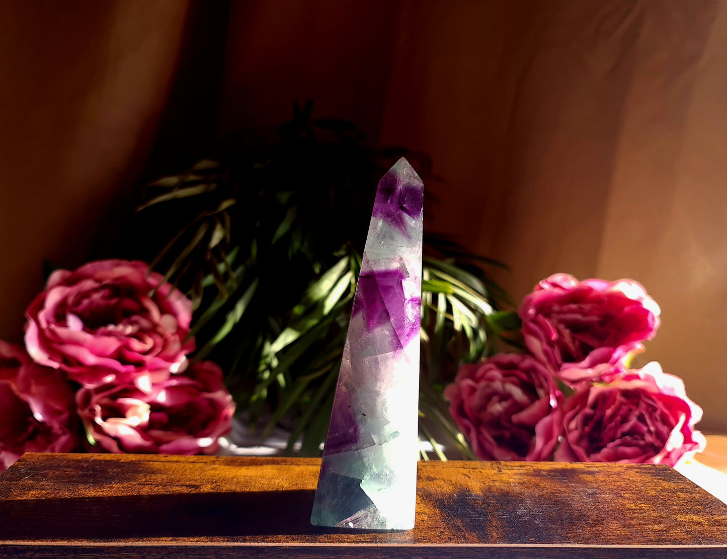 Green Purple Fluorite Obelisk B