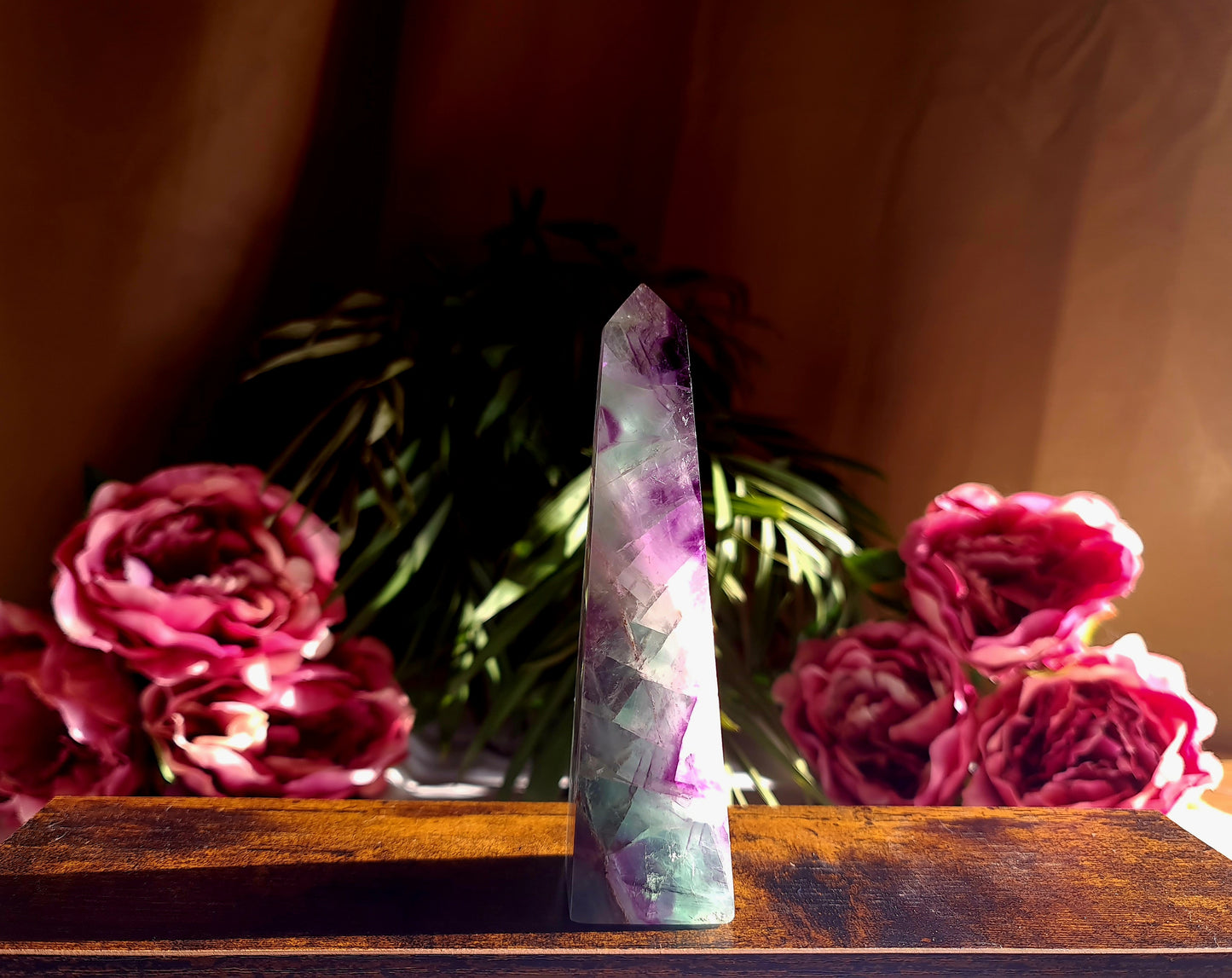 Green Purple Fluorite Obelisk B