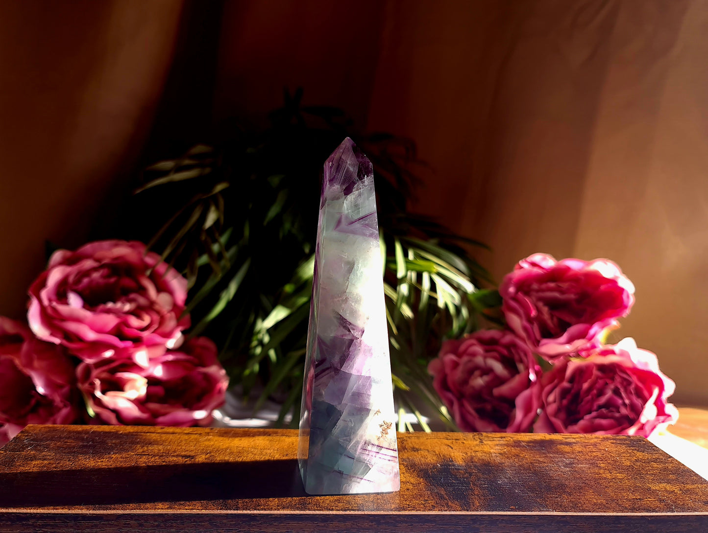 Green Purple Fluorite Obelisk B