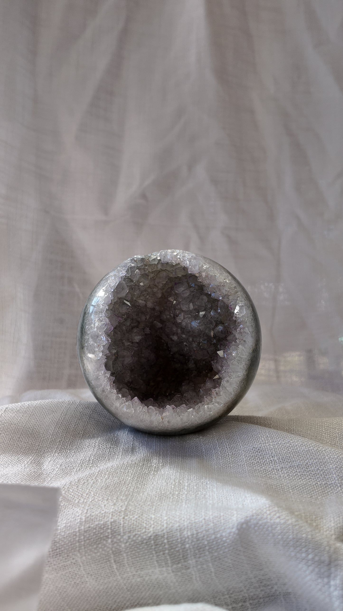 Quartz + Grey Amethyst Sphere
