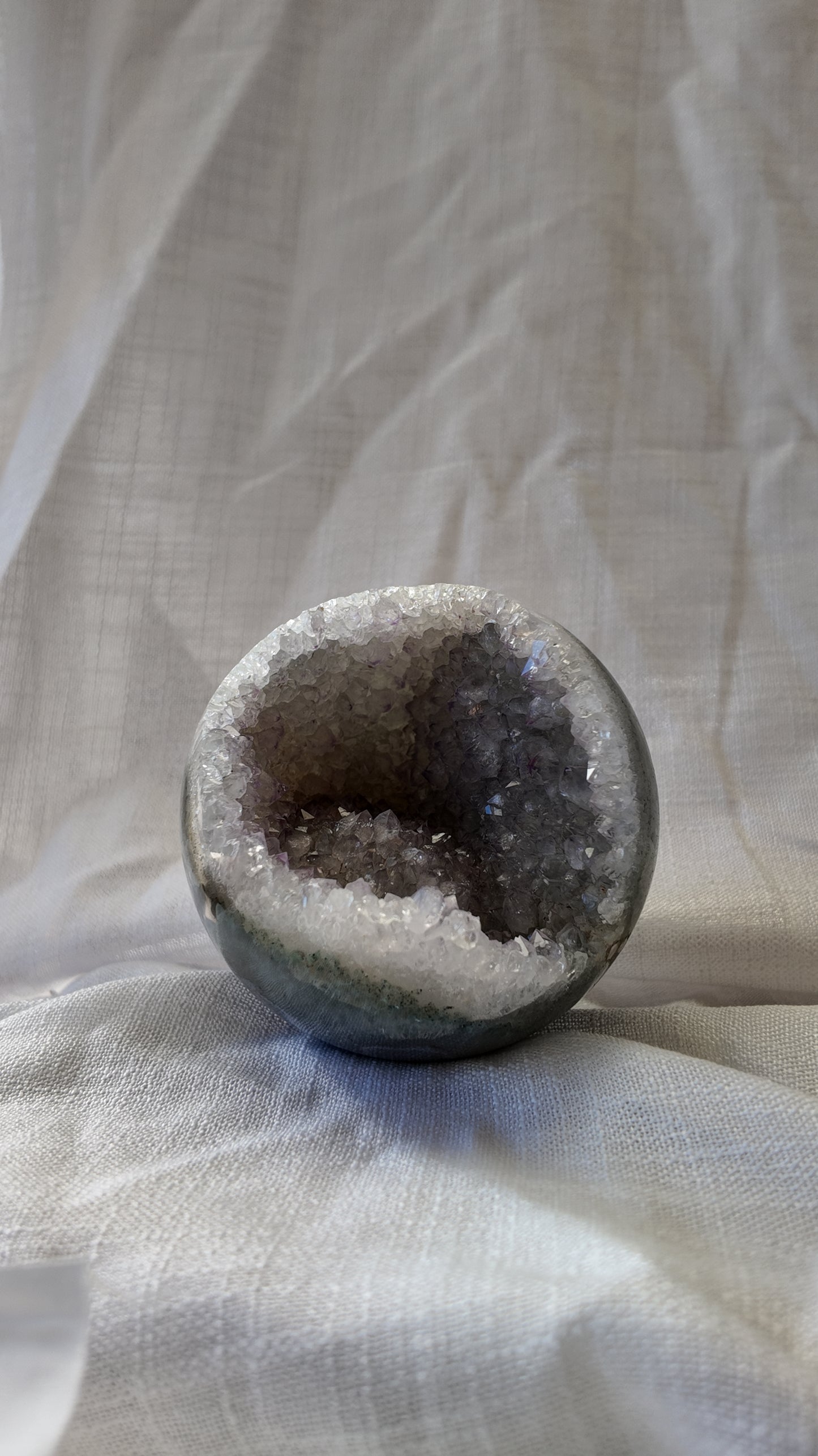 Quartz + Grey Amethyst Sphere