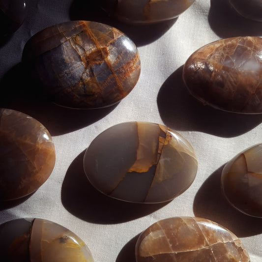 Black Moonstone x Sunstone Palmstones