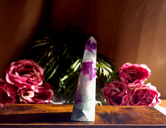 Green Purple Fluorite Obelisk B