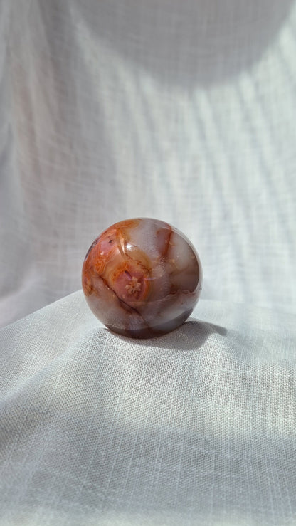 Carnelian Flower Agate Sphere B