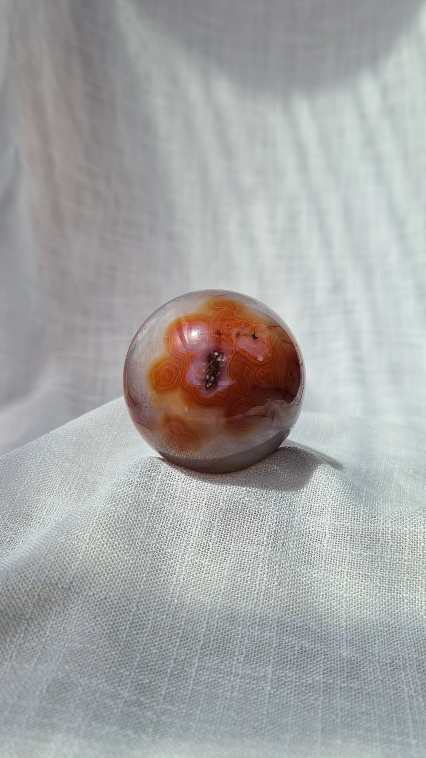 Carnelian Flower Agate Sphere B