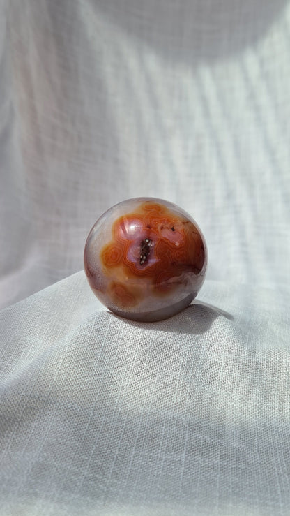 Carnelian Flower Agate Sphere B