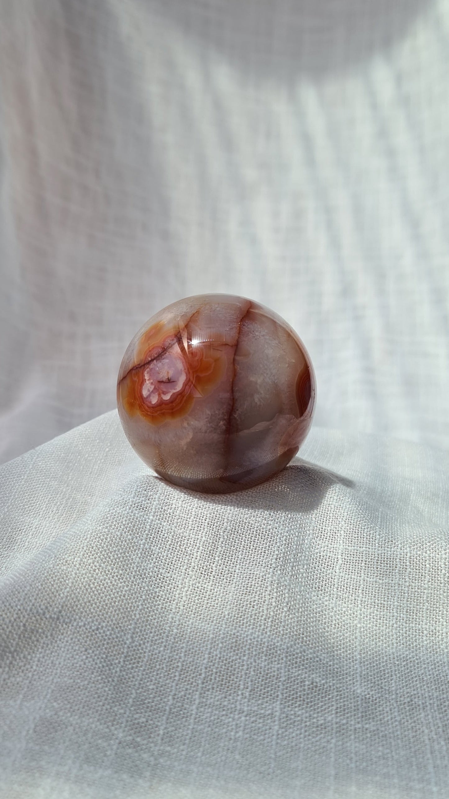 Carnelian Flower Agate Sphere B