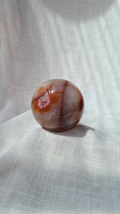 Carnelian Flower Agate Sphere B