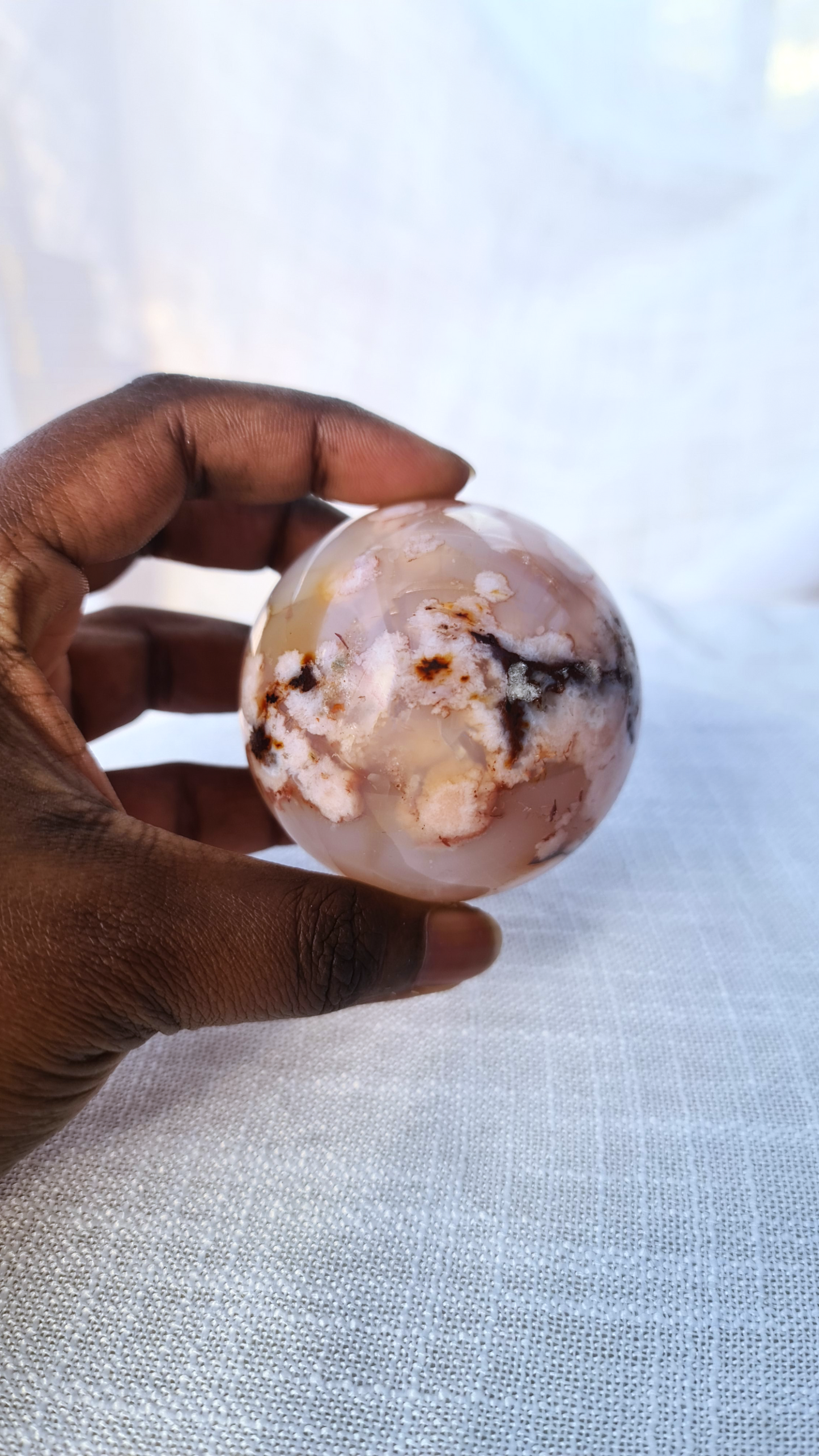 Carnelian Flower Agate Sphere A