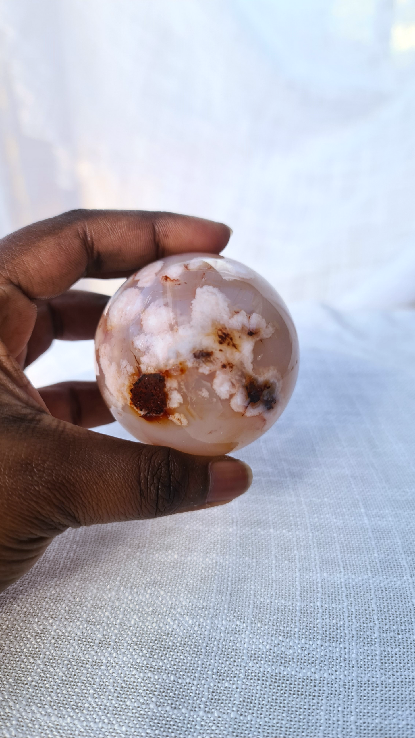 Carnelian Flower Agate Sphere A
