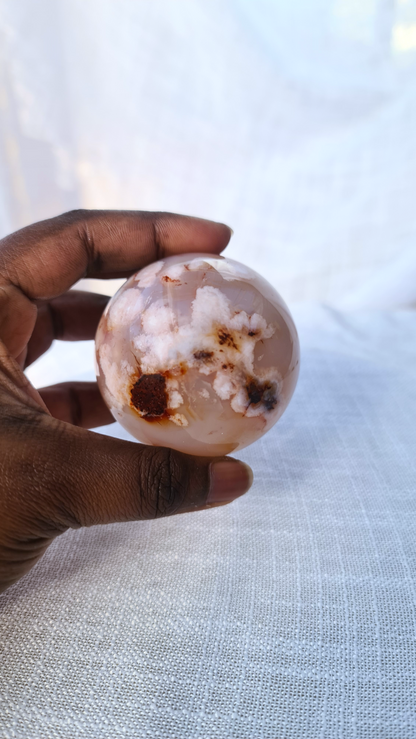 Carnelian Flower Agate Sphere A