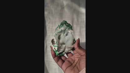 Chalcedony, malachite & quartz specimen piece