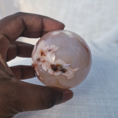 Carnelian Flower Agate Sphere A