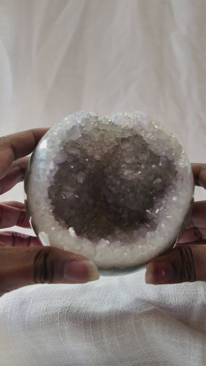 Quartz + Grey Amethyst Sphere