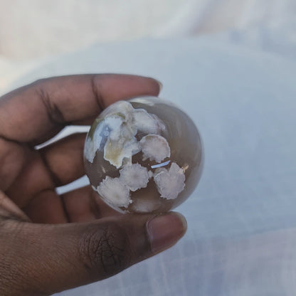 Black flower agate Sphere B